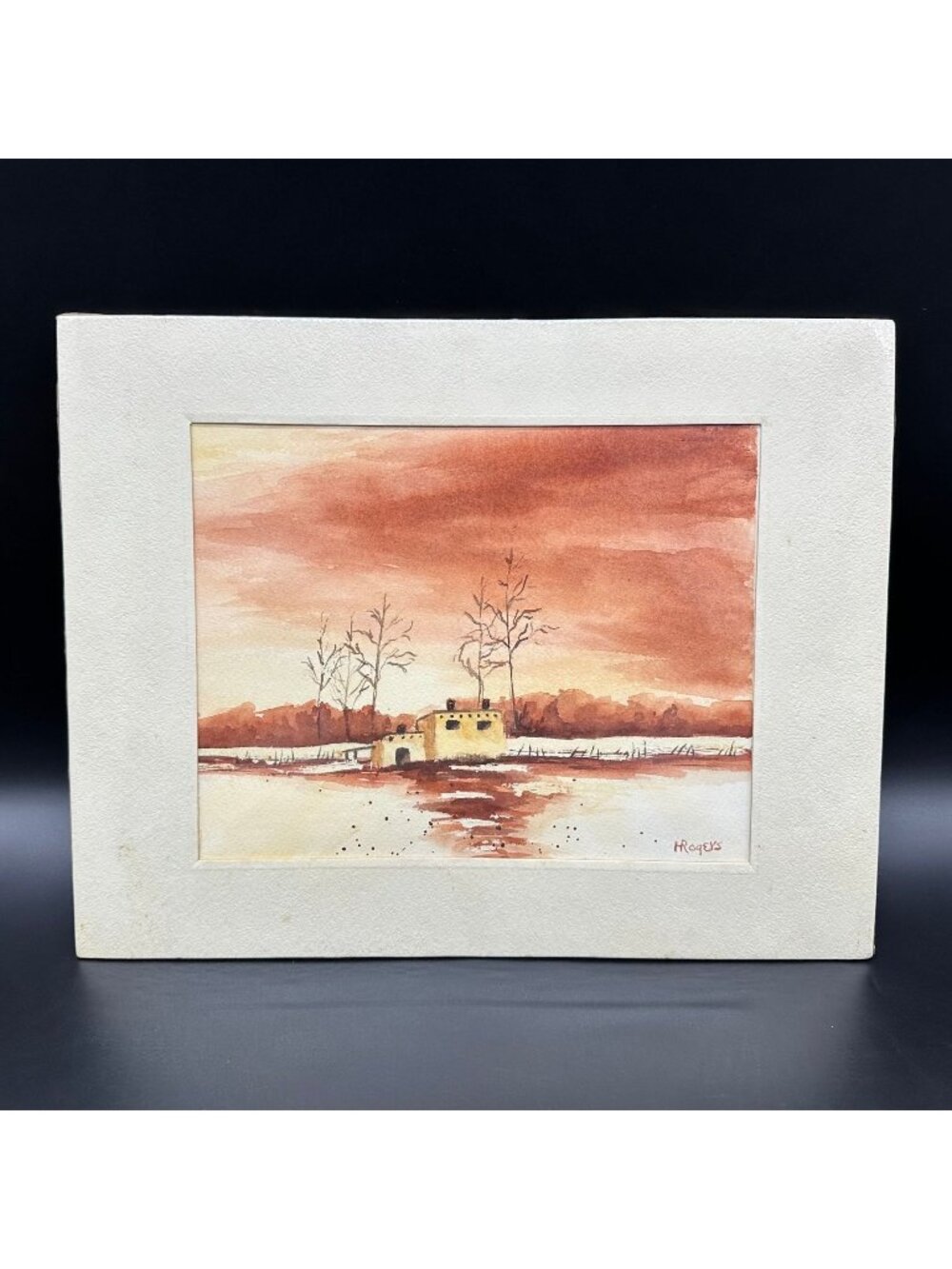 Southwestern Art Print Matted H Rogers Adobe House Desert Wall Decor Earth Tones